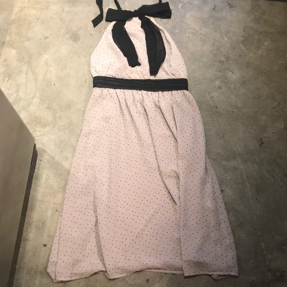Victoria’s Secret grey polka dot halter dress